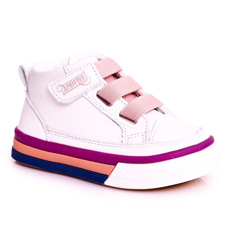 Apawwa Children's High-top Sneakers White and Pink Baxter ['white', 'pink']