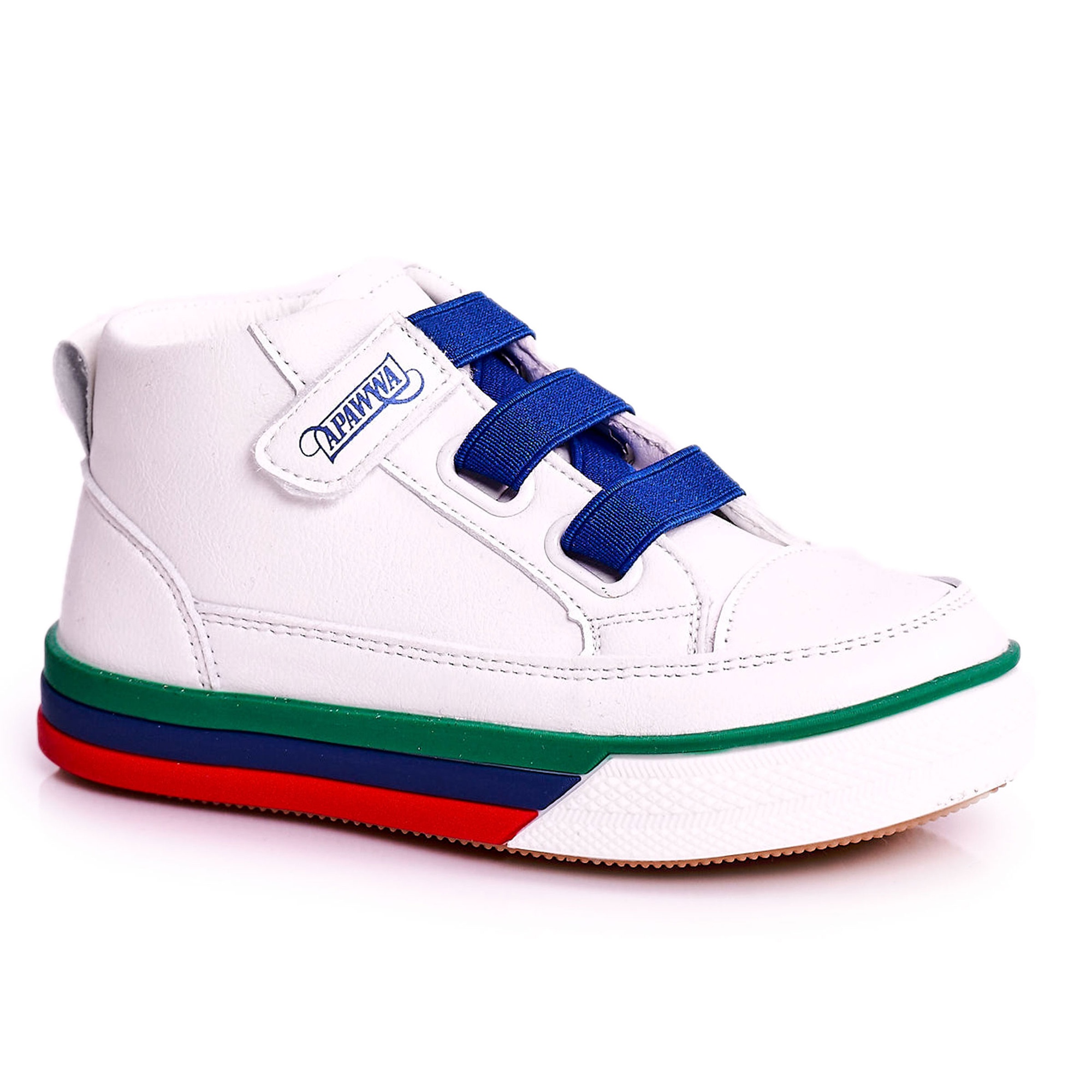 Apawwa Children's High-top Sneakers White and Navy Baxter navy blue ...