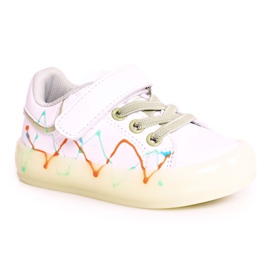 Apawwa Children's Sport Shoes With A Illuminated Sole Led White-Green Disco Apawwa Children's Sport Shoes With A Illuminated Sole Led White-Green Disco