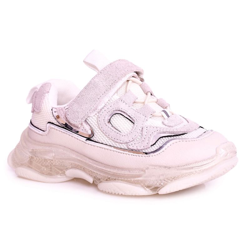 Apawwa Children's Sport Shoes Sneakers With Transparent Sole White Bailey