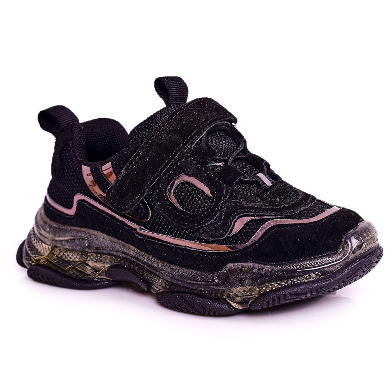 Apawwa Children's Sport Shoes Sneakers With Transparent Sole Black Bailey