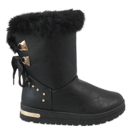 Women's black AN-107 snow boots