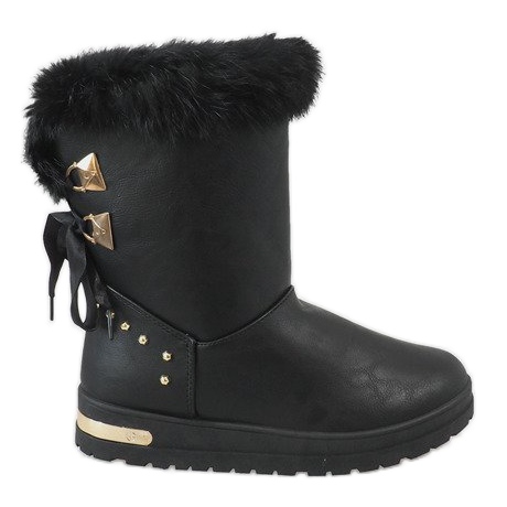 Women's black AN-107 snow boots