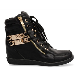 Sneakers Sneakers On Wedge Boots Ovye WF100 Black golden