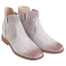 Gray openwork boots NC1123 Gray grey