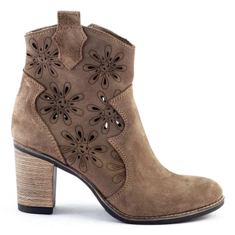 Olivier Openwork high heels Lena dark beige