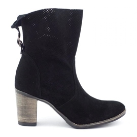 Olivier Openwork leather Sophia black boots