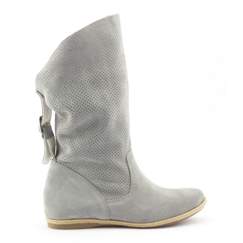 Olivier Openwork boots Elena Light gray grey