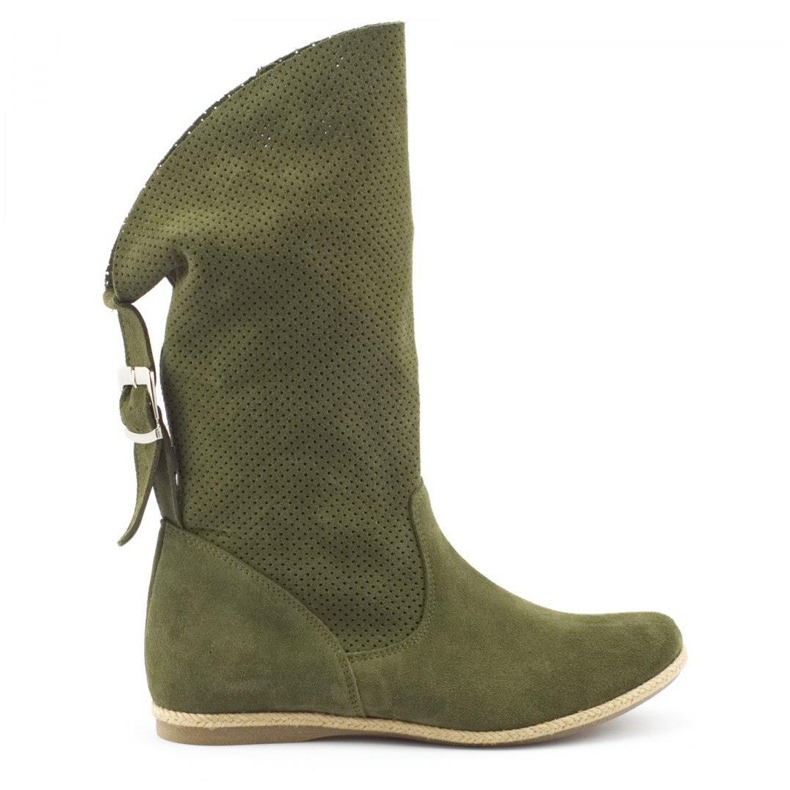 Olivier Elena Green openwork boots