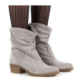 Olivier Mona gray high-heeled boots grey