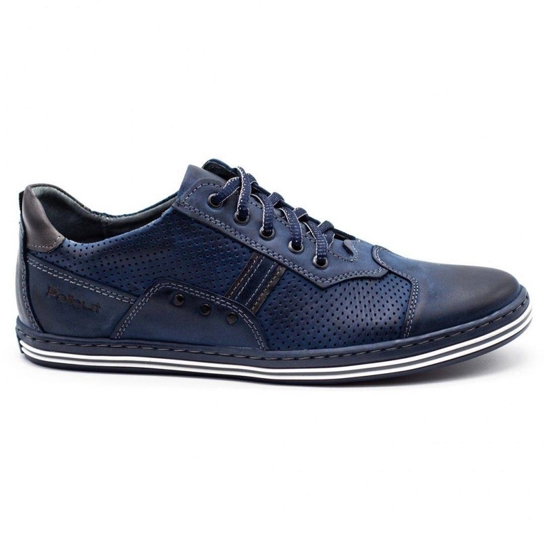 Polbut Men's casual shoes 1801P navy blue