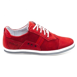 Polbut Casual men's shoes 1801P red nubuck
