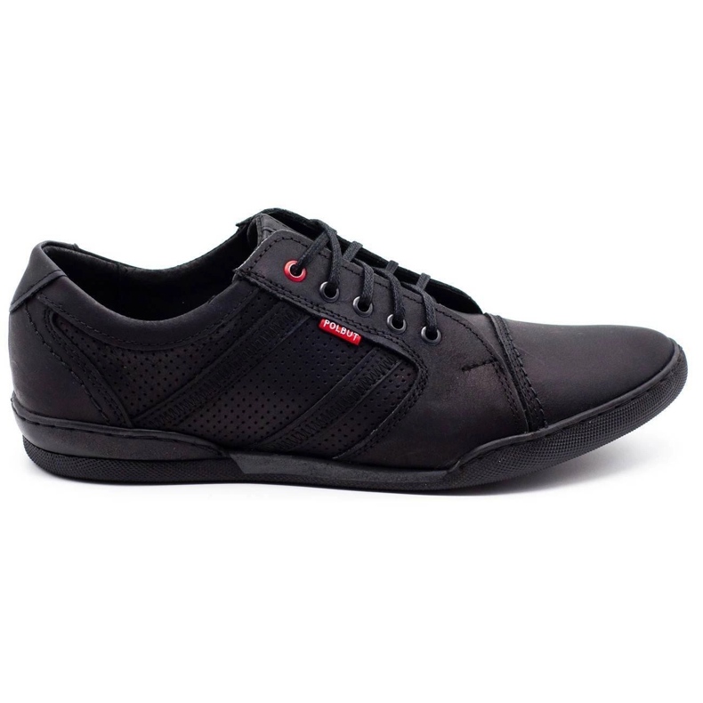 Polbut Men's casual shoes R3 Perforation Black
