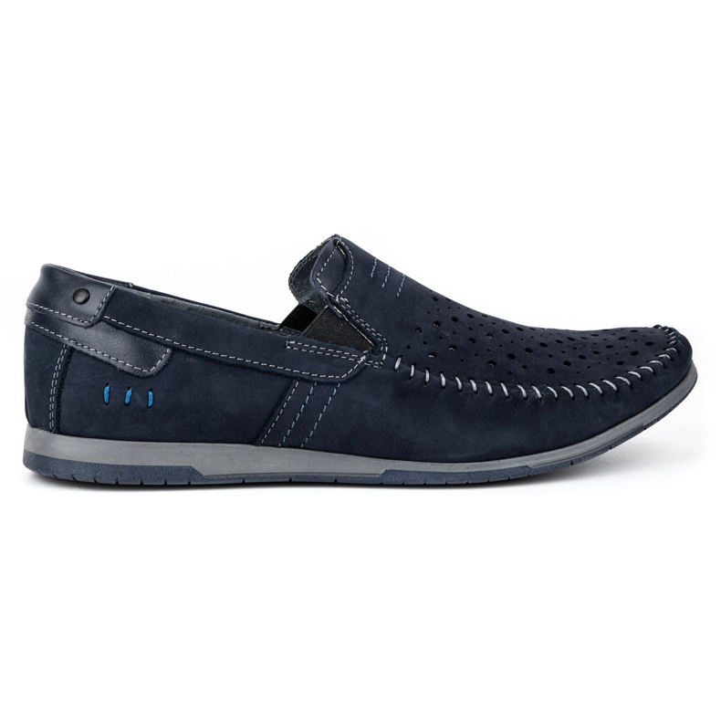 KOMODO Men's shoes moccasins 876 summer navy blue