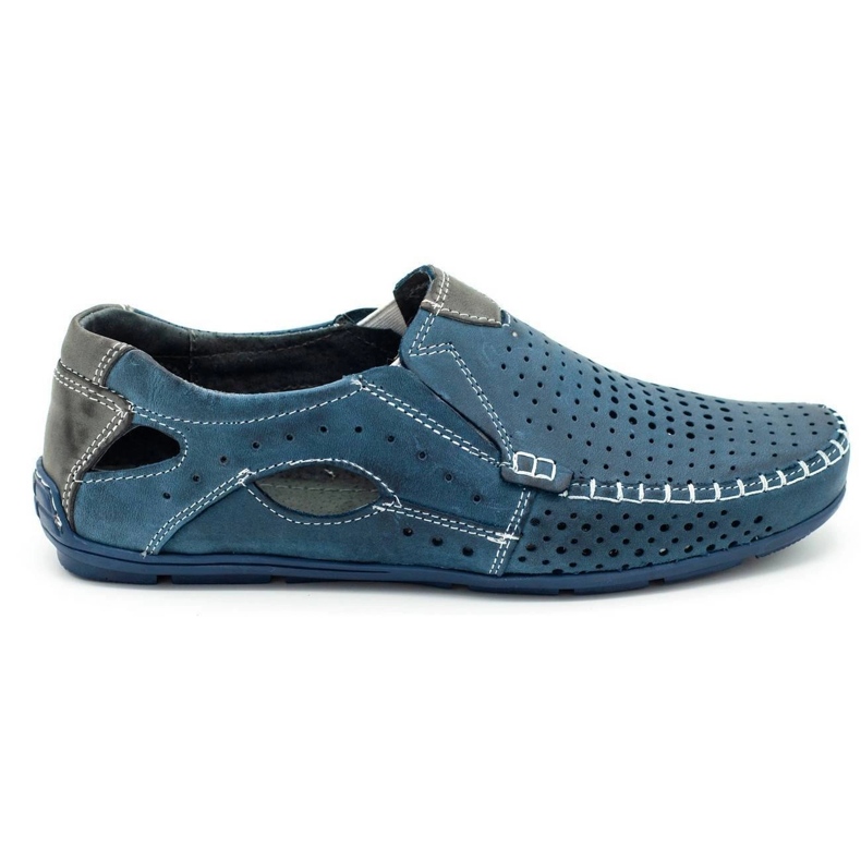 Olivier Men's shoes moccasins 901 summer navy blue