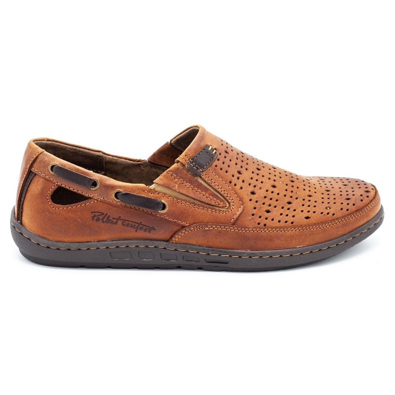 Polbut Men's shoes openwork loafers J68 / 2L ginger multicolored