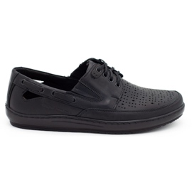 Polbut Men's shoes, openwork loafers J69 / 2L black