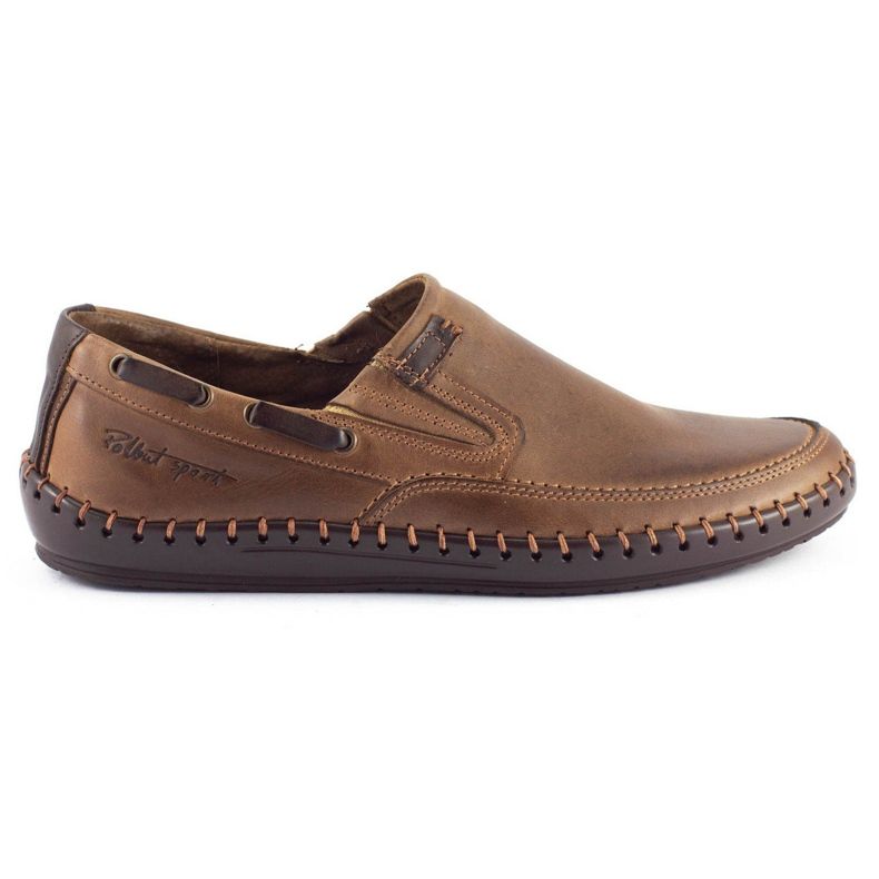 Polbut Brown men's moccasin shoes J68 Polbut Brown men's moccasin shoes J68