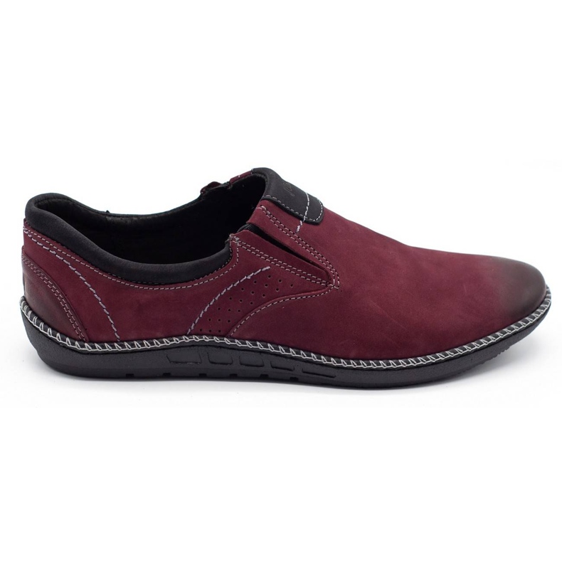 Joker Men's shoes leather moccasins 937 burgundy red multicolored