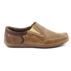 Perforated men's shoes JO29P brown