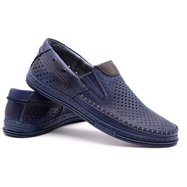 Polbut Men's leather shoes 09 for summer Navy blue Polbut Men's leather shoes 09 for summer Navy blue