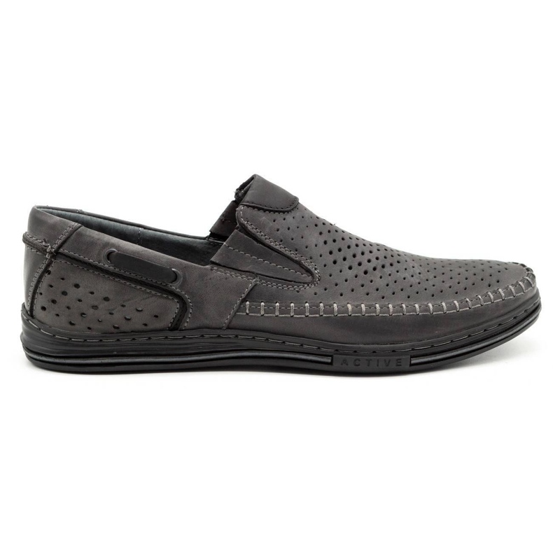 Polbut Gray men's leather summer shoes 09 grey