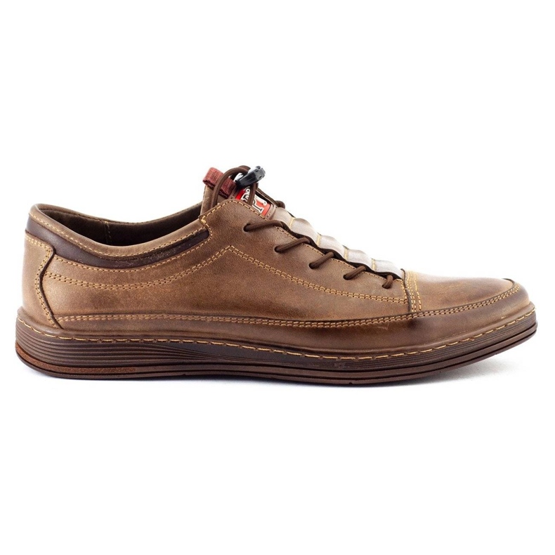 Polbut Casual leather men's shoes K22 brown