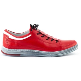 Polbut Men's leather casual shoes K22 red
