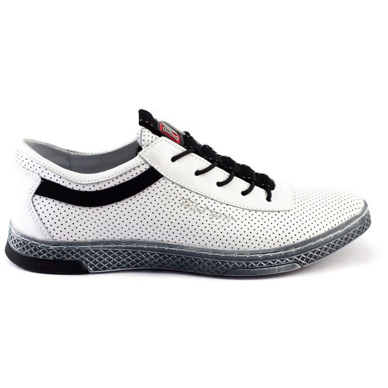 Polbut Men's leather casual shoes K23P white