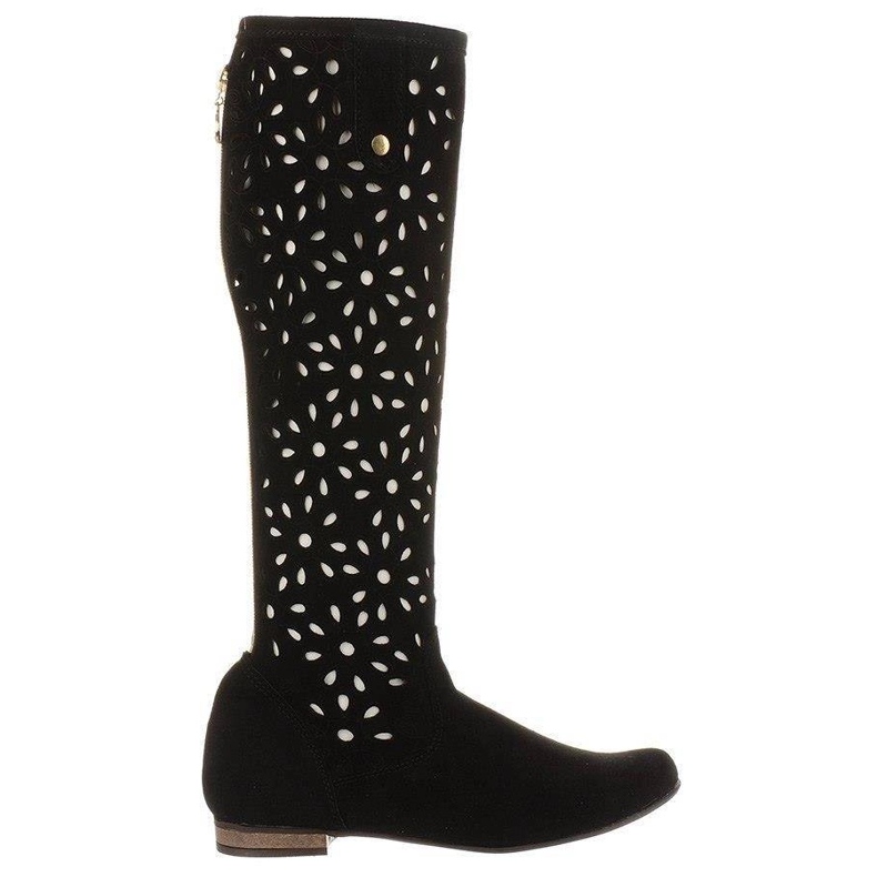 Olivier Women's black openwork boots Olivier Women's black openwork boots