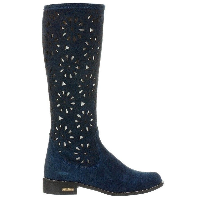 Olivier Women's navy blue openwork boots Olivier Women's navy blue openwork boots