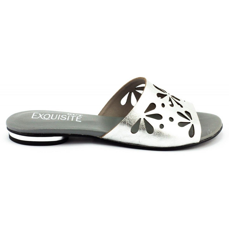 Exousite Women's openwork slippers 1072 silver