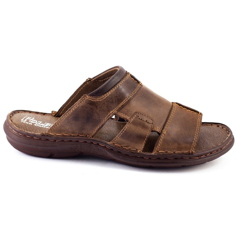 Polbut Men's slippers 358 brown grey