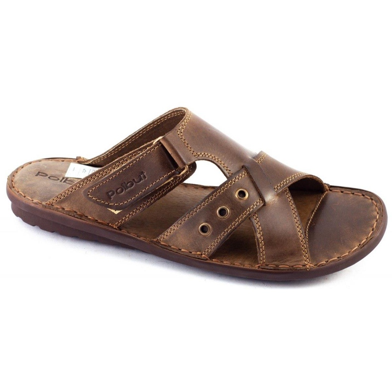 Polbut SA05 brown men's slippers