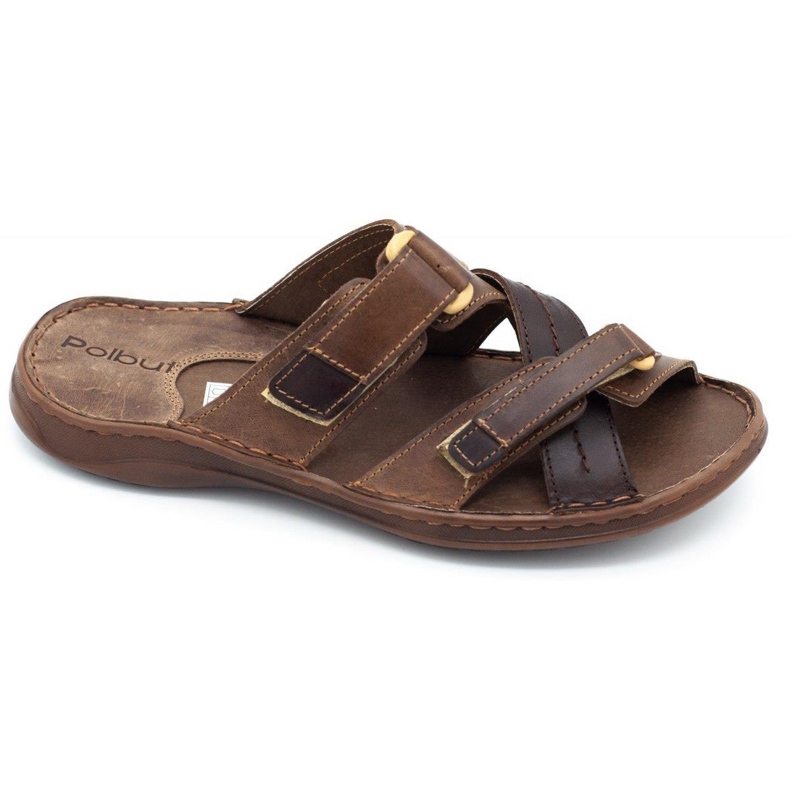 Polbut Men's brown slippers SA06