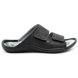 Men's leather slippers 048 Black Men's leather slippers 048 Black