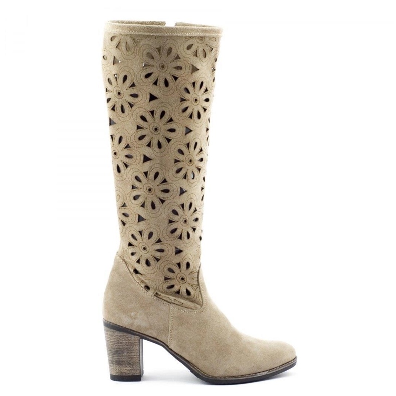 Olivier Beige openwork high heels boots Olivier Beige openwork high heels boots