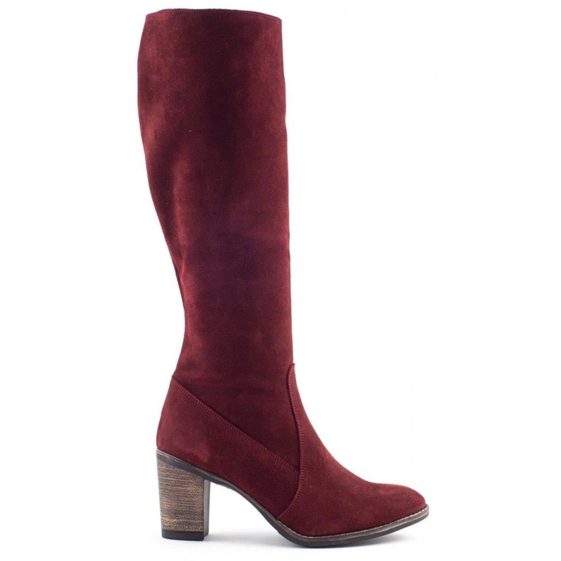 Olivier Women's boots, insulated on the post, maroon red