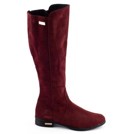 Olivier Fashionable boots Klara burgundy red multicolored