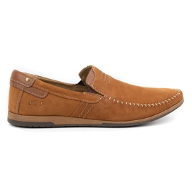 KOMODO Men's leather loafers 876 camel multicolored