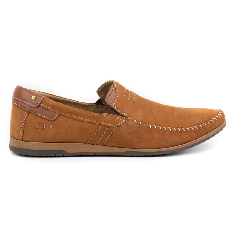 KOMODO Men's leather loafers 876 camel multicolored KOMODO Men's leather loafers 876 camel multicolored