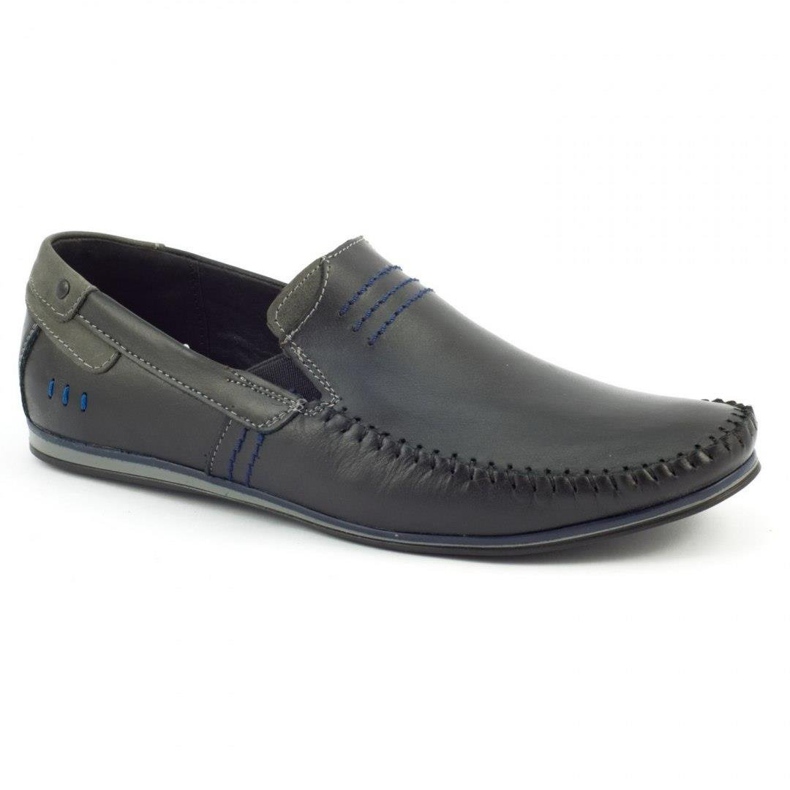 KOMODO Black men's leather loafers 876