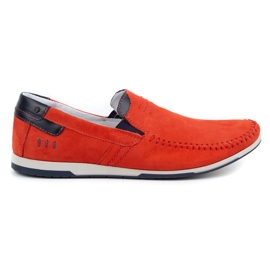 KOMODO Men's leather loafers 876 red