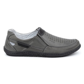 Olivier Gray men's leather loafers for summer 602 grey