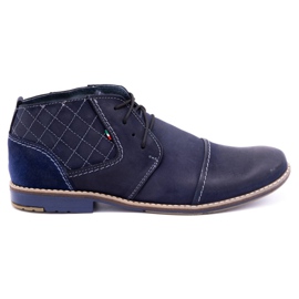 Olivier Men's quilted shoes 254 navy blue