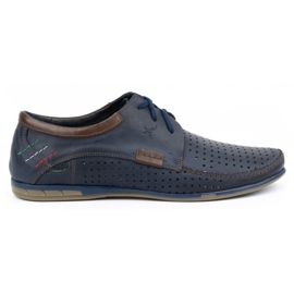 Olivier Men's openwork shoes 563 navy blue