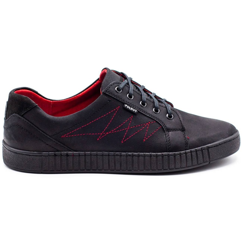 Polbut Casual men's shoes J66 black with red multicolored
