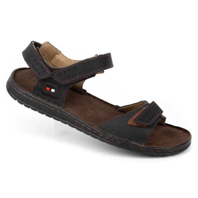 KOMODO Black men's leather sandals 881K