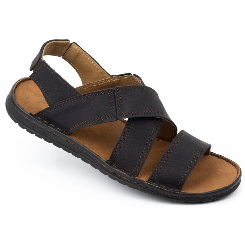 KOMODO Men's leather sandals 882K black nubuck KOMODO Men's leather sandals 882K black nubuck