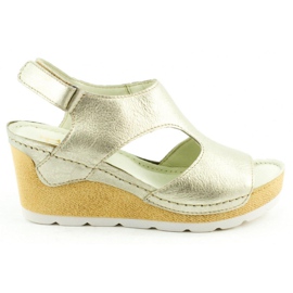 Dolce Pietro Wedge sandals 0888 gold platinum golden Dolce Pietro Wedge sandals 0888 gold platinum golden